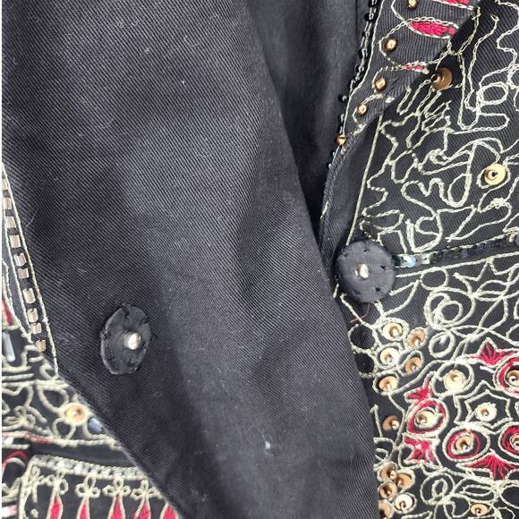Vintage Anage Black Embroidered Patchwork Blazer Women’s Size Medium - Picture 10 of 16